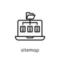 Sitemap icon. Trendy modern flat linear vector Sitemap icon on w