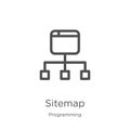 sitemap icon vector from programming collection. Thin line sitemap outline icon vector illustration. Outline, thin line sitemap