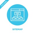 sitemap icon vector. Thin line sitemap outline icon vector illustration.sitemap symbol for use on web and mobile apps, logo, print