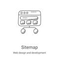 sitemap icon vector from web design and development collection. Thin line sitemap outline icon vector illustration. Linear symbol