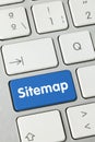 Sitemap - Inscription on Blue Keyboard Key