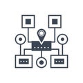 Sitemap Navigation Vector Glyph Icon