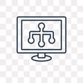 Sitemap vector icon isolated on transparent background, linear S