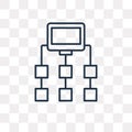 Sitemap vector icon isolated on transparent background, linear S