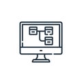 sitemap vector icon isolated on white background. Outline, thin line sitemap icon for website design and mobile, app development.