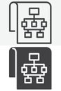 Sitemap website structure line and solid different style vector icon set Royalty Free Stock Photo