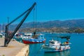 Sitia, Greece, August 18, 2022: Marina in Greek port Sitia at Cr Royalty Free Stock Photo