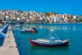 Sitia, Greece, August 18, 2022: Marina in Greek port Sitia at Cr Royalty Free Stock Photo