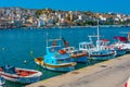 Sitia, Greece, August 18, 2022: Marina in Greek port Sitia at Cr