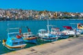 Sitia, Greece, August 18, 2022: Marina in Greek port Sitia at Cr Royalty Free Stock Photo