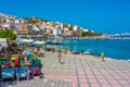 Sitia, Greece, August 18, 2022: Seaside promenade at Greek town Royalty Free Stock Photo