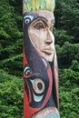 Sitka, Alaska: Closeup of a totem of the Tsinglit nation Royalty Free Stock Photo