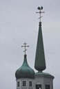 Sitka, Alaska, USA: Bald eagles on the spire of St. MichaelÃ¢â¬â¢s Cathedral.