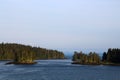 Alaska, small tree-covered islands in the Sitka Sound Royalty Free Stock Photo