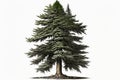 Sitka Spruce Tree On A White Background. Generative AI