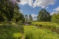 Sittard city park with the Keutelbeek stream surrounded by trees and green vegetation Royalty Free Stock Photo