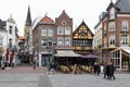 Sittard, Limburg, The Netherlands - The old market square and local tourists