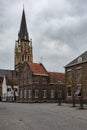 Sittard, Limburg, The Netherlands - The old market square and local tourists