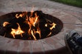 Sitting around the backyard fire pit on a warm night Royalty Free Stock Photo