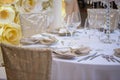 Sitting arrangement at a formal event or fine dining restaurant Royalty Free Stock Photo