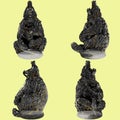 Sitting Bear Majestic 3D Digital Sculpture in Black Marble and Gold