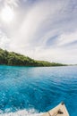 Sitting on a boat in tropocal islands