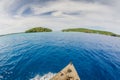 Sitting on a boat in tropocal islands