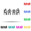 Sitting boring, business multi color style icon. Simple glyph, flat vector of people sitting icons for ui and ux, website or