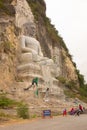 Sitting buddha on the cave of Phnom Sampeau Royalty Free Stock Photo