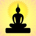 Sitting buddha figure icon. vector illustration Royalty Free Stock Photo