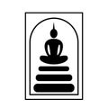 Sitting buddha figure vector icon. somdej wat rakang Royalty Free Stock Photo