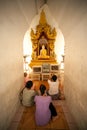 Sitting Buddha into Hsinbyume Pagoda in Myanmar.