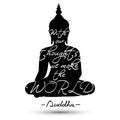 Sitting Buddha silhouette Royalty Free Stock Photo