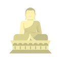 Sitting Buddha, South Korea icon, flat style