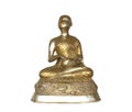 Sitting Buddha statue in brass style isolated on white background Royalty Free Stock Photo