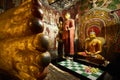 Sitting Buddha, statue in Dambulla cave temple. UNESCO Golden Temple of Dambulla, beautiful sacred place in Sri Lanka. Very Royalty Free Stock Photo