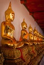 Sitting Buddha statues, Thailand Royalty Free Stock Photo