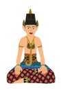 Sitting Buddha vector silhouette illustration. Royalty Free Stock Photo