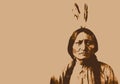 Portrait of Sitting Bull, one of the main American Indian chiefs
