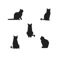 Sitting cat silhouette vector