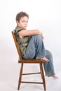 Sitting on chair Royalty Free Stock Photo