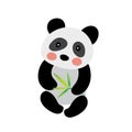 Sitting Chinese Panda bear animal cartoon character vector illustration