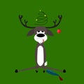 Sitting drunk reindeer