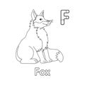 Sitting Fox Alphabet ABC Coloring Page F Royalty Free Stock Photo