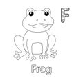 Sitting Frog Alphabet ABC Coloring Page F