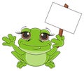 Sitting frog with clean paper