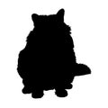 Sitting On Front View Balinese Cat Silhouette