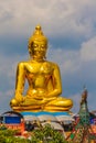 sitting golden big Buddha statue at Golden Triangle Royalty Free Stock Photo