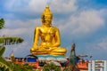 Sitting golden big Buddha statue at Golden Triangle Royalty Free Stock Photo