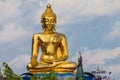 Sitting golden big Buddha statue at Golden Triangle Royalty Free Stock Photo